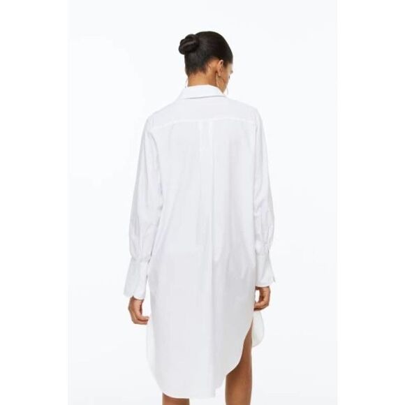 H&M EUC Oversized Button Down Shirt Dress White Size S - Picture 2 of 10